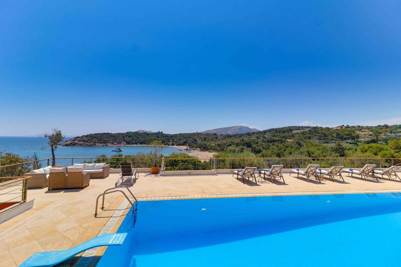 Black Diamond Beachfront Pool Villa Pasithea In Sounio, Athens Sounion Dış mekan fotoğraf