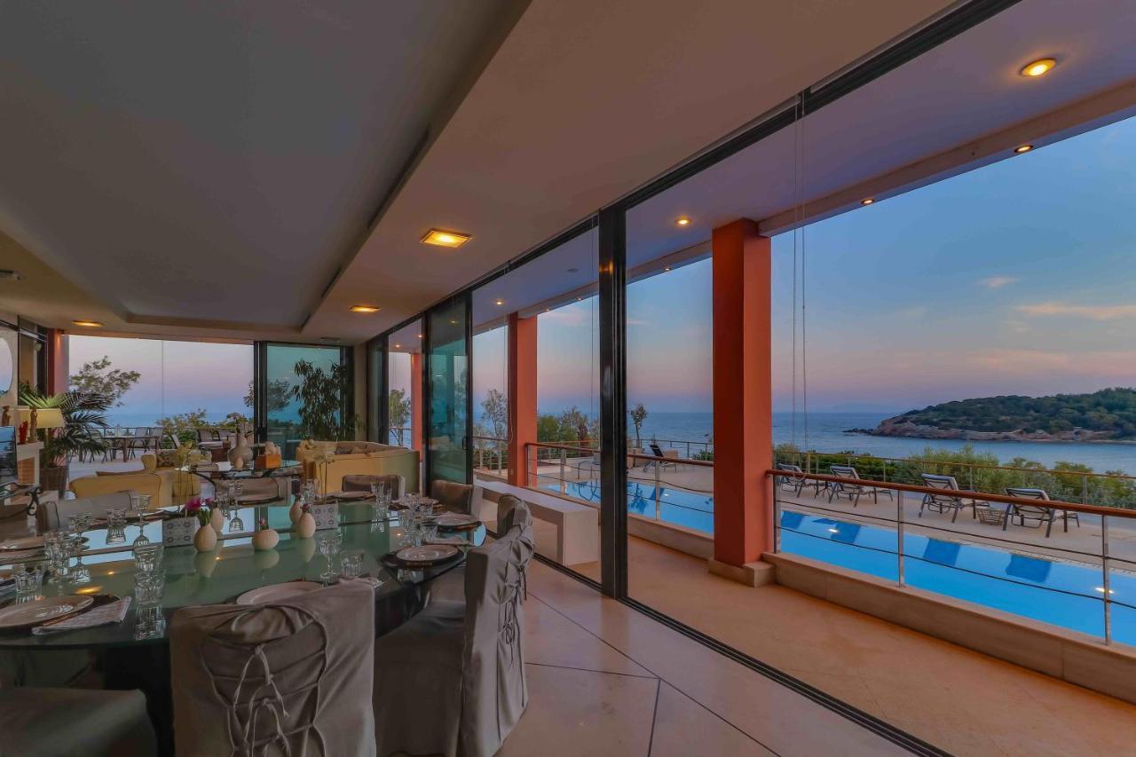 Black Diamond Beachfront Pool Villa Pasithea In Sounio, Athens Sounion Dış mekan fotoğraf