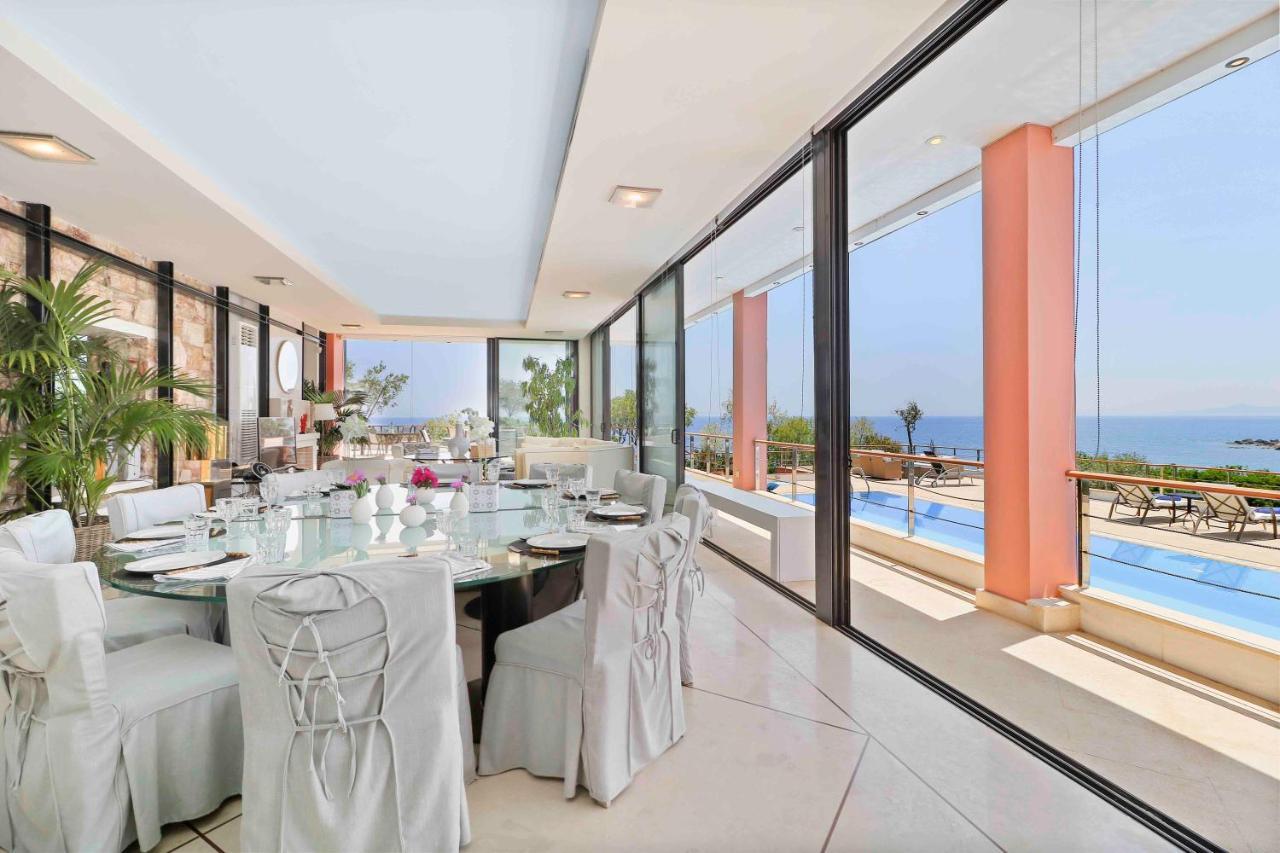 Black Diamond Beachfront Pool Villa Pasithea In Sounio, Athens Sounion Dış mekan fotoğraf