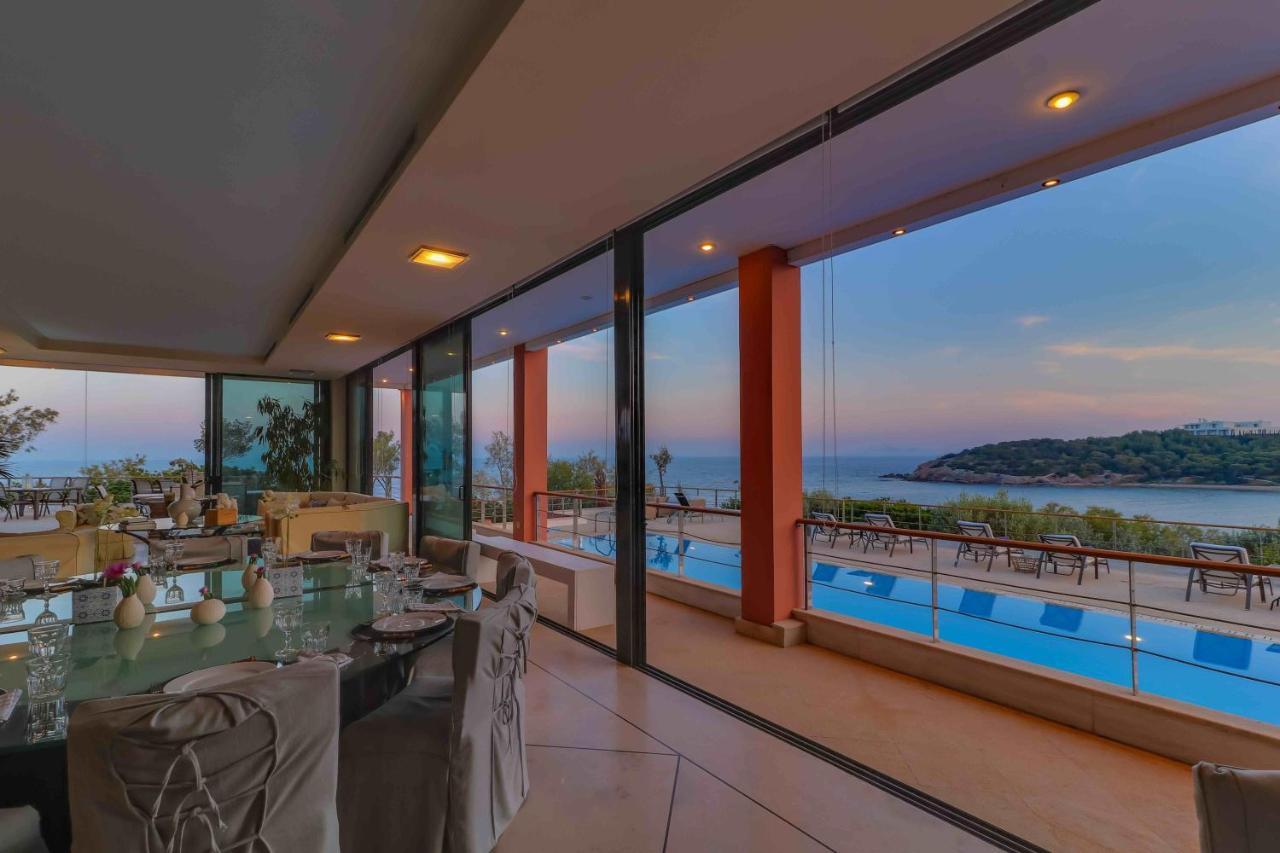 Black Diamond Beachfront Pool Villa Pasithea In Sounio, Athens Sounion Dış mekan fotoğraf